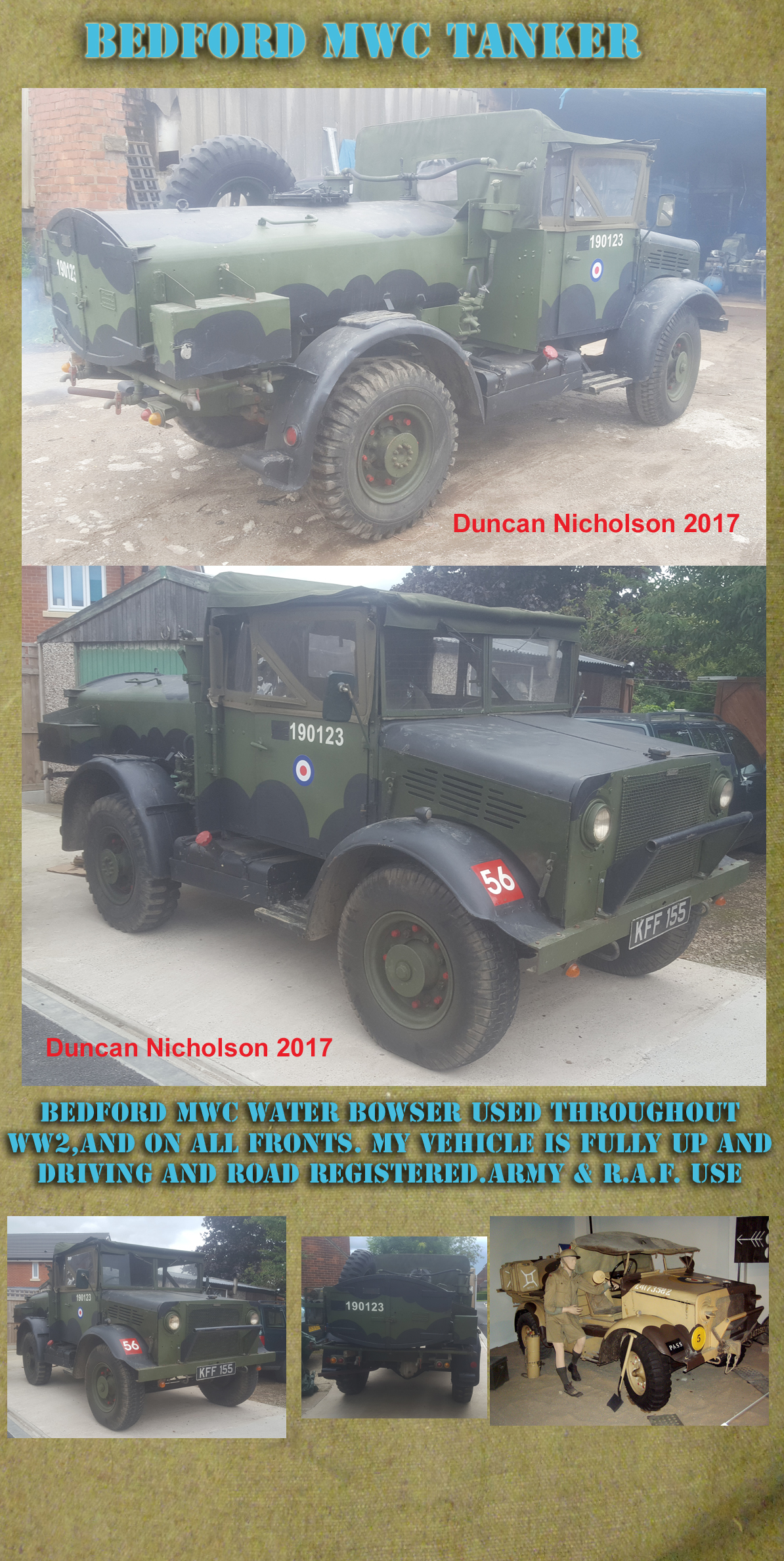 Wartime Bedford MWC British Army truck for hire